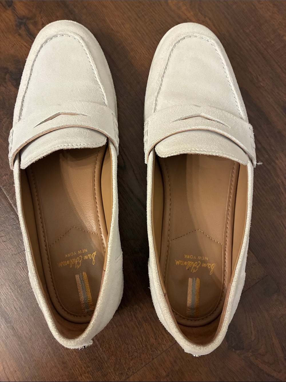 Sam Edelman Cream Suede Slip-On Loafers